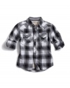 GUESS Kids Boys Big Boy Dakota Long-Sleeve Shirt, GREY (16/18)