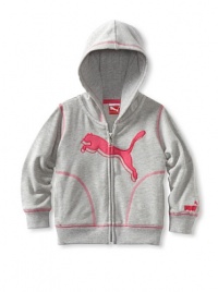 Puma Girl's 2-6X Core Cat Hoodie, Grey Heather, 3T