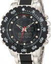 U.S. Polo Assn. Men's US8161 Black and Silver Bracelet Analog Digital Watch