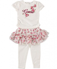 Guess Rosebunches 2-Piece Outfit (Sizes 12M - 24M) - white, 18 months