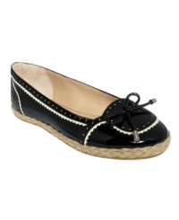 Patent on top with an espadrille bottom, Circa by Joan & David's Yurika flats feature a pretty bow at the toe. So pretty!