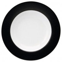 Philippe Deshoulieres Seychelles Black Rim Soup Plate 9 in