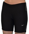 NIKE Women's Dri-Fit Stay Cool Training Running 8 Tech Tight Short - Black