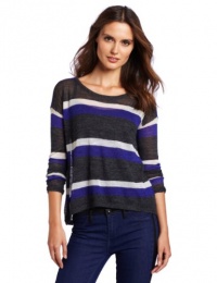 Joie Women's Rosalie Stripe Sweater, Heather Charcoal/China Blue/Chalk, Small