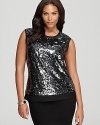 Dripping with decadent sequins, this Calvin Klein Plus shell stuns on its own and shines beneath crisp blazers.