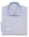 Get a fresh start with this clean, crisp cotton dress shirt from Armani Collezioni, tailored for a modern silhouette.