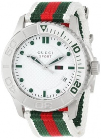 Gucci Men's YA126231 G-Timeless Dive White Dial Nylon Strap Watch