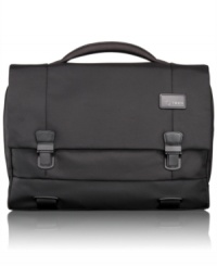 Move on! This durable, high-performance brief keeps you in motion & on the go with a classic flap-over design that opens to reveal space for everything essential. A dedicated laptop compartment, removable accessory pouch, multiple organizer pockets and many more thoughtful features put you in business. 5-year warranty.