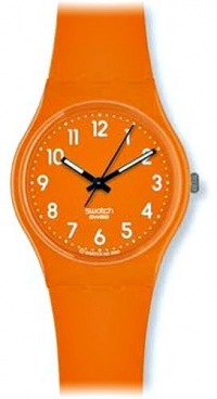 Swatch Women's GO105 Quartz Orange Dial Plastic Casual Watch