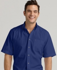 This simple button-down shirt from Tommy Hilfiger is the perfect complement to patterned shorts.