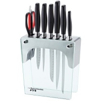 8 Piece Knife Set with Tempered Glass Block