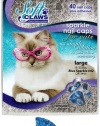 Soft Claws for Cats, Size Large, Color Blue Glitter