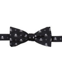 Add some edge to your polished look with this skull print bow tie from American Rag.