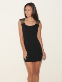 GUESS Viola Cap-Sleeve Dress, JET BLACK (SMALL)