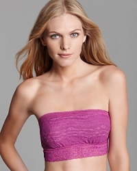 A sweet-and-sexy bandeau top featuring delicate lace detail, this Free People item is a flirty layering piece-perfect under a sheer top with shimmering jewelry. Style #F715O220A.