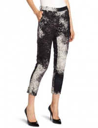 Halston Heritage Women's Cropped Pant In Monet Cloud Print, Charcoal, 2