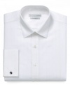 Basic gets kicked up a notch with a subtle tonal pattern on this Geoffrey Beene dress shirt.