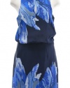 Tibi Navy Multicolored Silk Petals Easy Sleeveless Dress 4