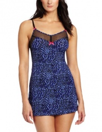 Betsey Johnson Women's Slinky Knit Chemise, Wild Side Wild Blue, Medium