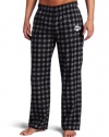 NBA Men's Los Angeles Lakers One Color Logo Flannel Pant (Black Plaid, X-Large)