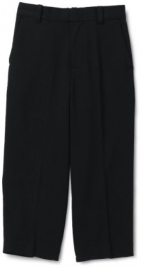 Calvin Klein Boys 2-7 Bi-Stretch Flat Front Pant, Black, 7