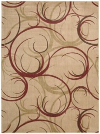 Nourison Zanibar Large Scroll Beige  2.0-Feet by 2.9-Feet Polyacrylic Area Rug