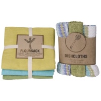 Now Designs Floursack Towel and Dishcloth Set of 6, Leaf