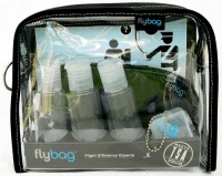 Flybags - TSA Compliant Toiletry Bag with Gray Dagger Insert and Leather Trim