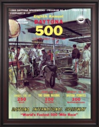 NASCAR Framed 36 x 48 Daytona 500 Program Print Race Year: 8th Annual - 1966