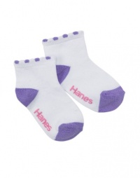 Hanes Toddler Girls Non-Skid Ankle Socks # 37/6