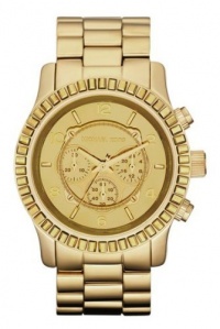 Michael Kors Runway Oversized Gold Tone Glitz Watch MK5541