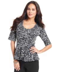 Dress for success in Style&co.'s petite peplum waist top. A fierce cheetah print adds spice to your wardrobe!