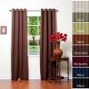 Solid Grommet Top Thermal Insulated Blackout Curtain 95 Length 1 Pair-CHOCOLATE - GT