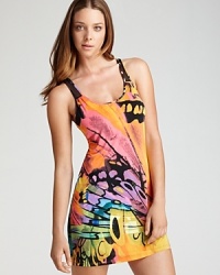 Infuse color into your sleepwear with this racerback chemise from Josie, printed in a bright abstract design.