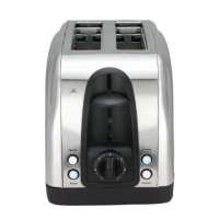 Toaster - 2 Slice Stainless Steel Toaster with Illuminated LED Buttons (RJ06) by Chefman