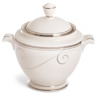 Noritake Platinum Wave Sugar Bowl with Cover