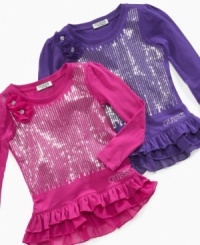 Glam up her day with this fabulous sequin shirt from Guess.