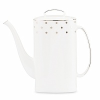 Kate Spade's Larabee Road Platinum, peppered with platinum polka dots, will give your table its own personality. Crafted of white bone china, each piece is dishwasher safe.