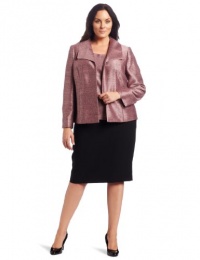 Kasper Women's Shimmer Weave Jacket And Cami With Crepe Skirt