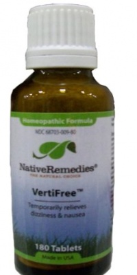 Native Remedies Vertifree To Temporarily  Relieves, Dizziness & Nausea (180 Tablets)