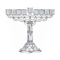 This elegantly designed menorah from Olivia Riegel features hand-set Swarovski® crystals and faux pearls on a white hand-enameled and silver tone finish.