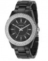 Fossil Women's ES2445 Black Resin Bracelet Black Glitz Analog Dial Watch