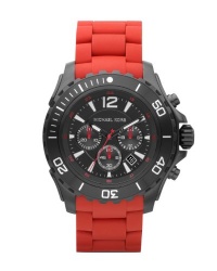 Michael Kors Men's Chronograph Red Silicone Wrapped Watch MK8212