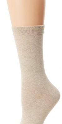 HUE Women's Huetopia Flat Knit Sock, Beige, 9-11