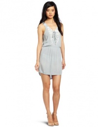 Gypsy 05 Women's Lace Up Mini Dress, Gray, X-Small