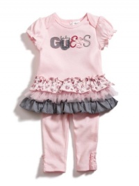 GUESS Skimp and Leggings Two-Piece Set, LIGHT PINK (3/6M)