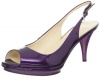 Nine West Women's Sharina Slingback Pump,Dark Purple Patent,8.5 M US