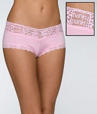 Hanky Panky Logo To Go Boyshorts, S, Cotton Candy