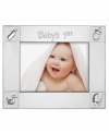 She'll always be your baby. Cherish special moments in the Best Wishes Baby's First picture frame, featuring polished silver plate with cute icons at each corner. A great gift for new parents, from Lenox.