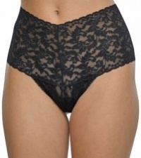 Hanky Panky Signature Lace Retro Thong, One Size, Black